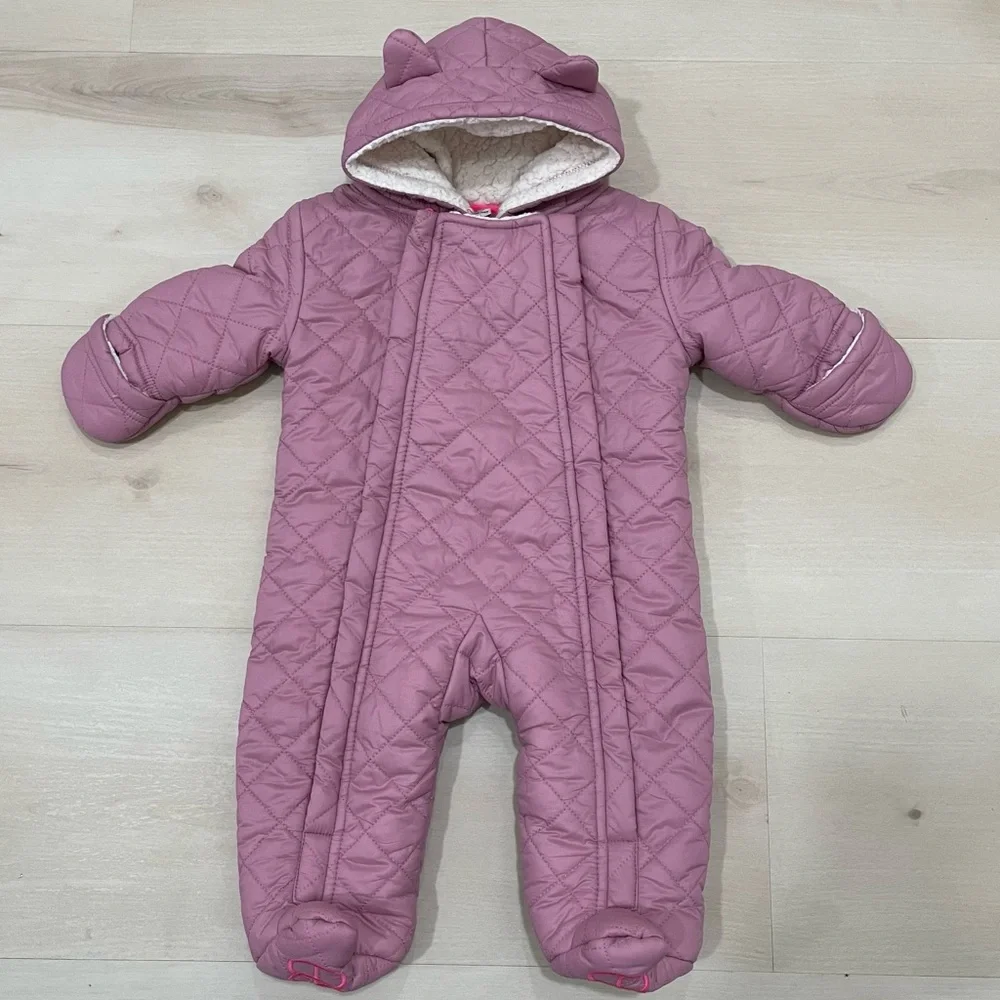 EUC EGG Susan Lazar Size 3 Month Baby/Infant Snowsuit Waterproof Pink Full Zip - Picture 2 of 15
